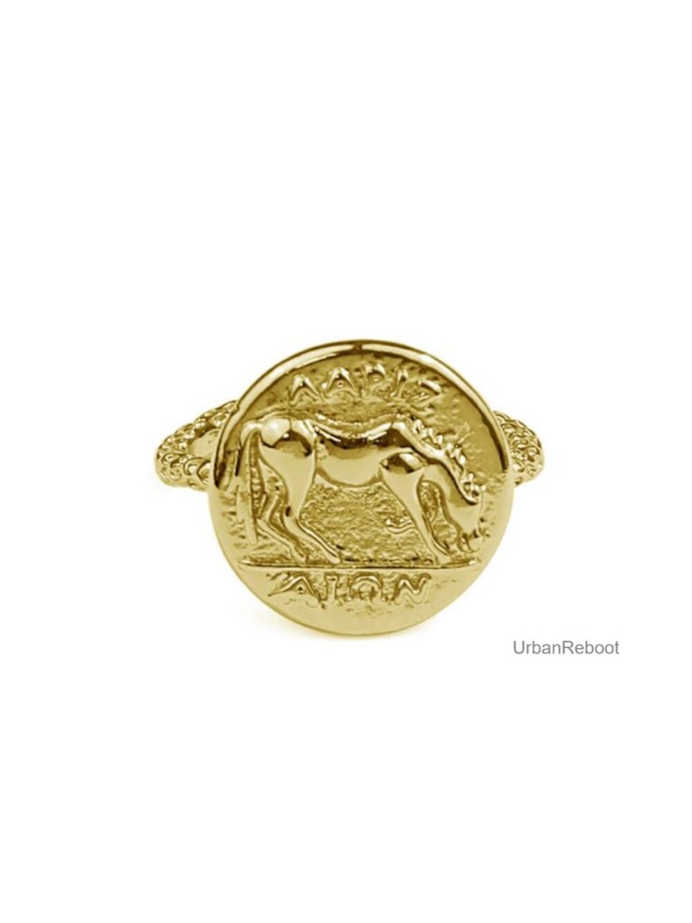 Horse Coin Open Ring Women Adjustable Stacking Ring Vintage